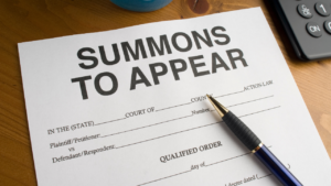 summons to apprear in court